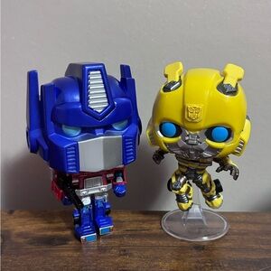 Optimus Prime and Bumblebee Funko Pops